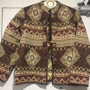 VINTAGE FLASHBACK PATTERN EMBELLISHED JACKETS SIZE S